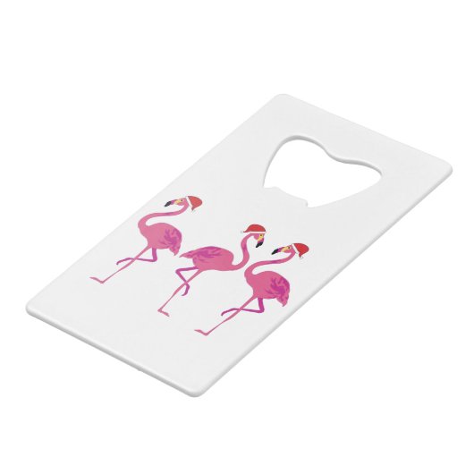 Drie kerstfeestjes creditkaart flessenopener (Voorkant Gekanteld)