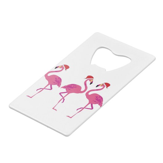 Drie kerstfeestjes creditkaart flessenopener (Achterkant Gekanteld)