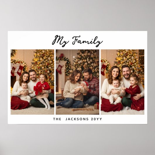 Drie kerstfoto's op maat poster (Voorkant)