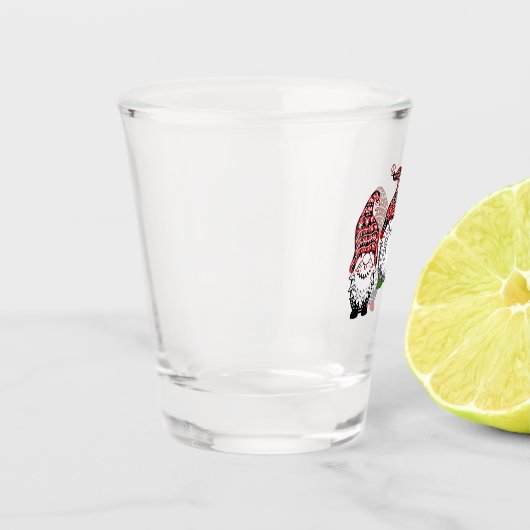 Drie kerstgnomen met speldenontwerp | Kerstmis Shot Glas (Links)