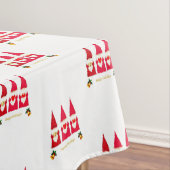 Drie kerstgnomen op wit tafelkleed (Voorbeeld)