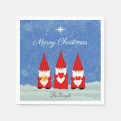 Drie kerstgnomen servet (Voorkant)