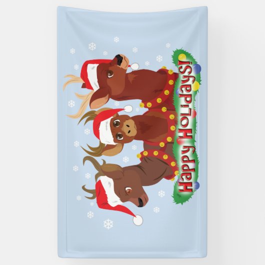 Drie Kerstherten Spandoek (Verticaal)