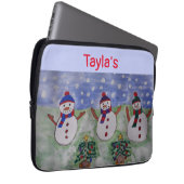 Drie kersthoes voor Snowmen-laptop Laptop Sleeve (Voorkant Rechts)