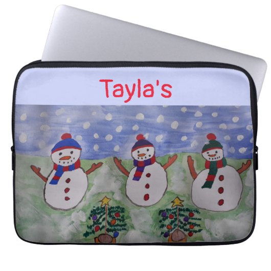 Drie kersthoes voor Snowmen-laptop Laptop Sleeve (Voorkant)