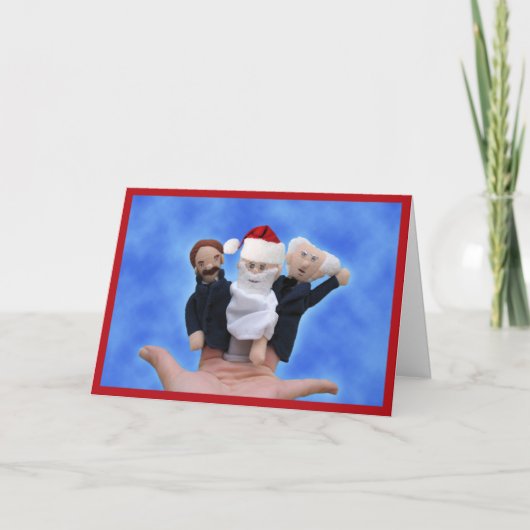 Drie Kerstkaarten van Filosofen Feestdagen Kaart (Voorkant)