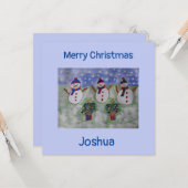 Drie kerstkaarten voor kerstmis kaart (Voorkant / Achterkant in situ)