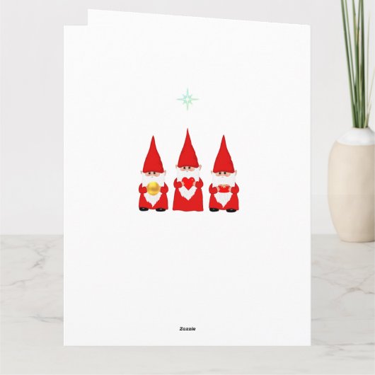 Drie Kerstkabouters Kaart (Achterkant)