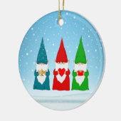 Drie Kerstkabouters Keramisch Ornament (Links)