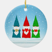 Drie Kerstkabouters Keramisch Ornament (Achterkant)