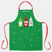 Drie Kerstkabouters op groen Schort (Voorkant)