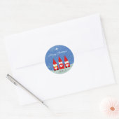 Drie Kerstkabouters Ronde Sticker (Envelop)