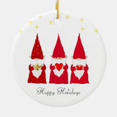 Drie Kerstkabouters & sterren Keramisch Ornament (Achterkant)