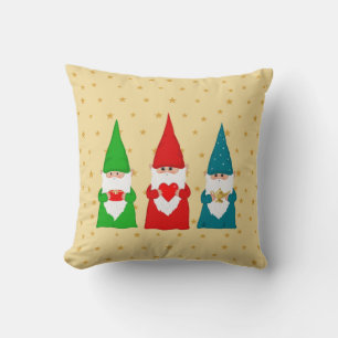 Drie Kerstkabouters & sterren kussensloop Kussen