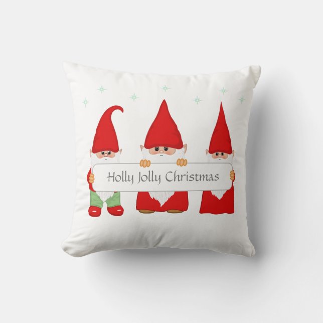 Drie Kerstkabouters Worpkussen Kussen (Voorkant)