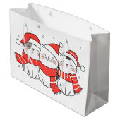 Drie kerstkatten in Petten en sjaals Groot Cadeauzakje (Achterkant Gekanteld)