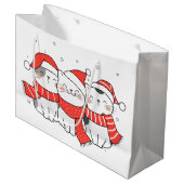 Drie kerstkatten in Petten en sjaals Groot Cadeauzakje (Voorkant Gekanteld)