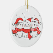 Drie kerstkatten in Petten en sjaals Keramisch Ornament (Rechts)