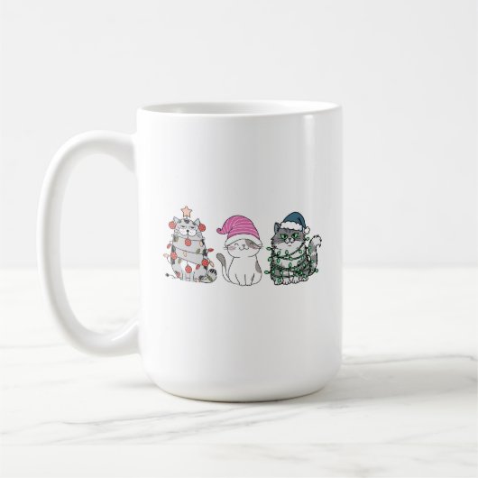 Drie Kerstkatten Koffiemok (Links)