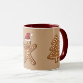 Drie kerstkoekvormen van gemberkoek mok (Voorkant rechts)
