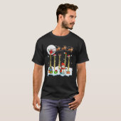 Drie Kerstman Rendier Elf Fluiten Kerst Instrument T-shirt (Voorkant volledig)