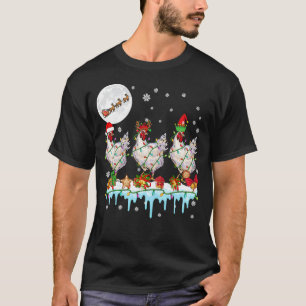 Drie Kerstman Rendier Elf Kippen Kerstman slee T-shirt