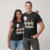 Drie Kerstman Rendier Elf Kippen Kerstman slee T-shirt (Unisex)