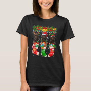 Drie Kerstman Rendier Elf Sproodle Honden Op Kerst T-shirt