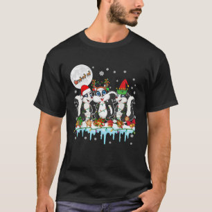 Drie Kerstman Rendier Elf Stinkdieren Kerstmis Ker T-shirt