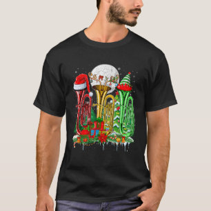 Drie Kerstman Rendier Elf Tubas Kerst Instrumental T-shirt