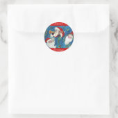 DRIE KERSTMAN RONDE STICKER (Tas)
