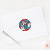 DRIE KERSTMAN RONDE STICKER (Envelop)
