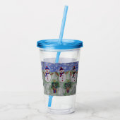 Drie kerstmannen acryl drinkbeker (Achterkant)