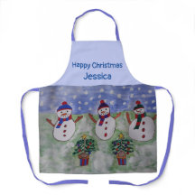 Drie kerstmannen Apron