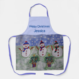 Drie kerstmannen Apron Schort