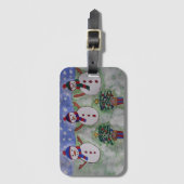 Drie kerstmannen bagagelabel (Voorkant (verticaal))