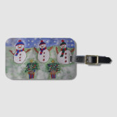 Drie kerstmannen bagagelabel (Voorkant (horizontaal))