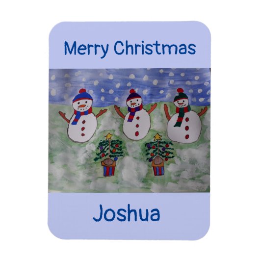 Drie kerstmannen Flexibel Magneet (Verticaal)