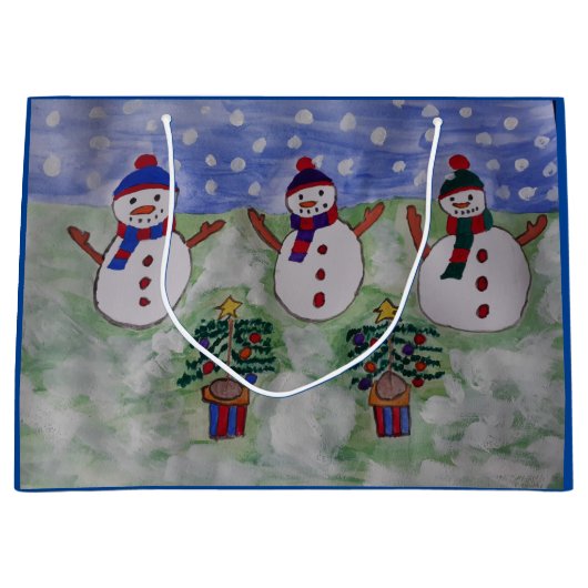 Drie kerstmannen groot cadeauzakje (Voorkant)