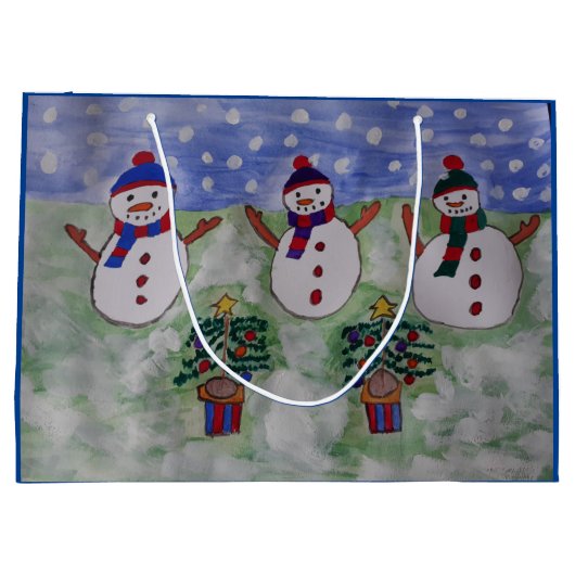 Drie kerstmannen groot cadeauzakje (Achterkant)