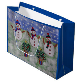 Drie kerstmannen groot cadeauzakje