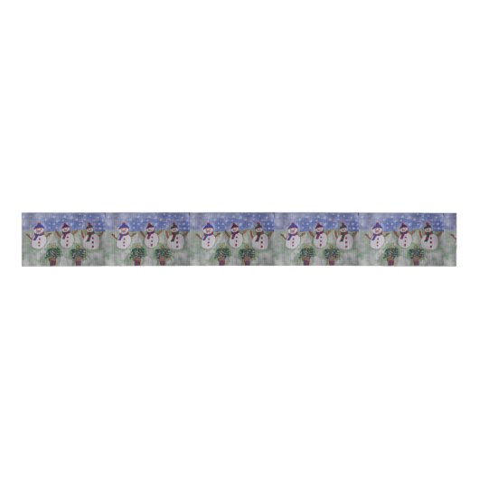 Drie kerstmannen grosgrain lint (Voorkant)