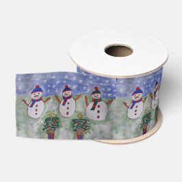 Drie kerstmannen grosgrain lint