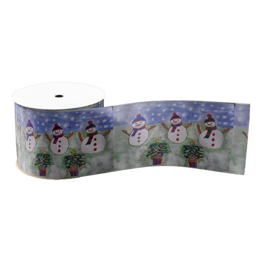 Drie kerstmannen grosgrain lint (Spoel)