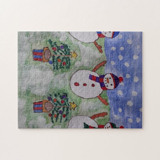 Drie kerstmannen Jigzaag Puzzle Legpuzzel (Horizontaal)