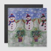 Drie kerstmannen Magnetische Kaart (Voorkant / Achterkant)
