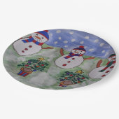 Drie kerstmannen papieren bordje (Gekanteld)