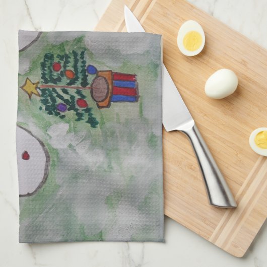 Drie kerstmannen Tea Towel Theedoek (Quarter Fold)