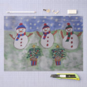 Drie kerstmannen tissuepapier (Craft)