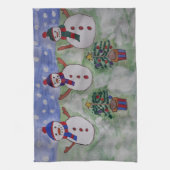 Drie Kerstmis Sneeuwmannen Theedoek (Verticaal)